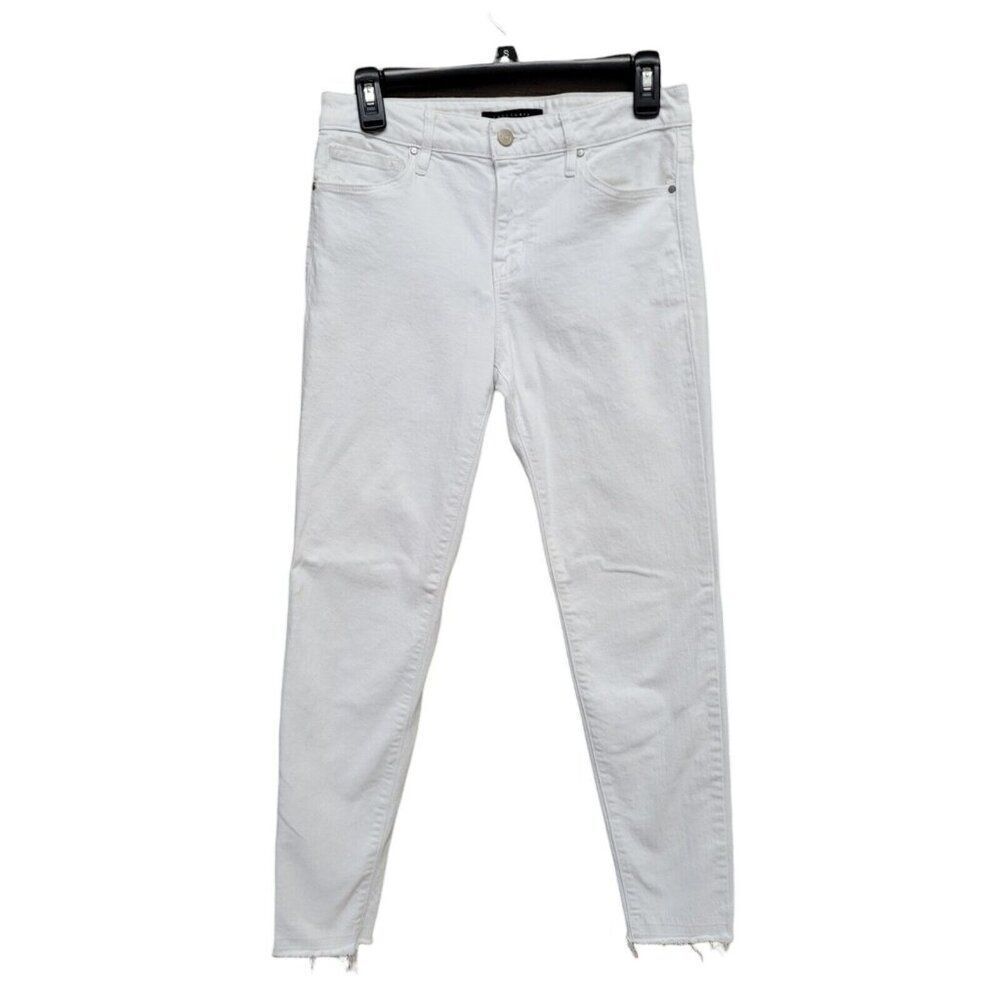 Sanctuary Clothing Womens Size 27 Robbie Skinny‎ Fit Jeans White Denim Raw Hem